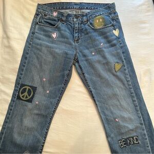Handmade Embroidered Medium Wash Jeans